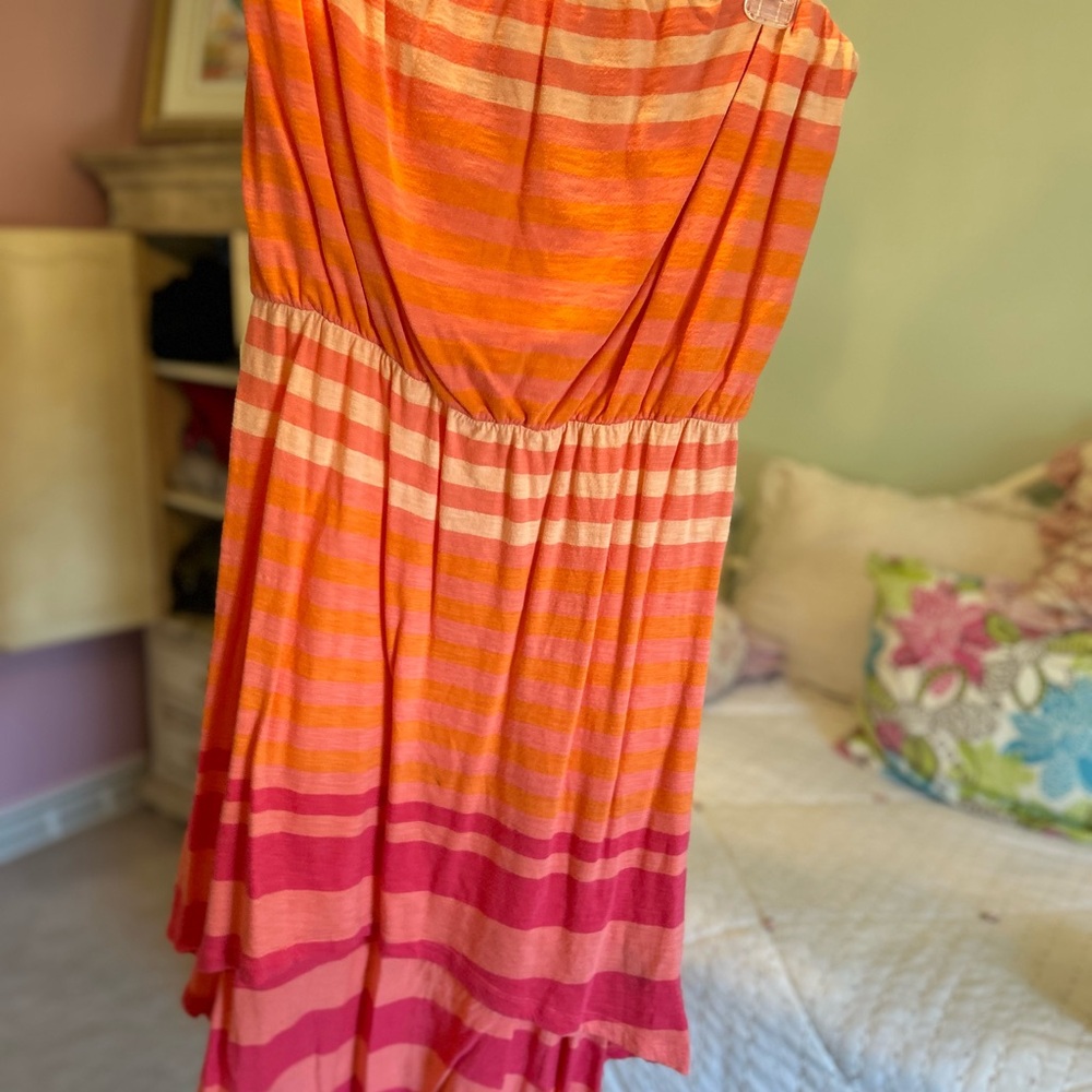 Striped Orange and Pink Express Dress